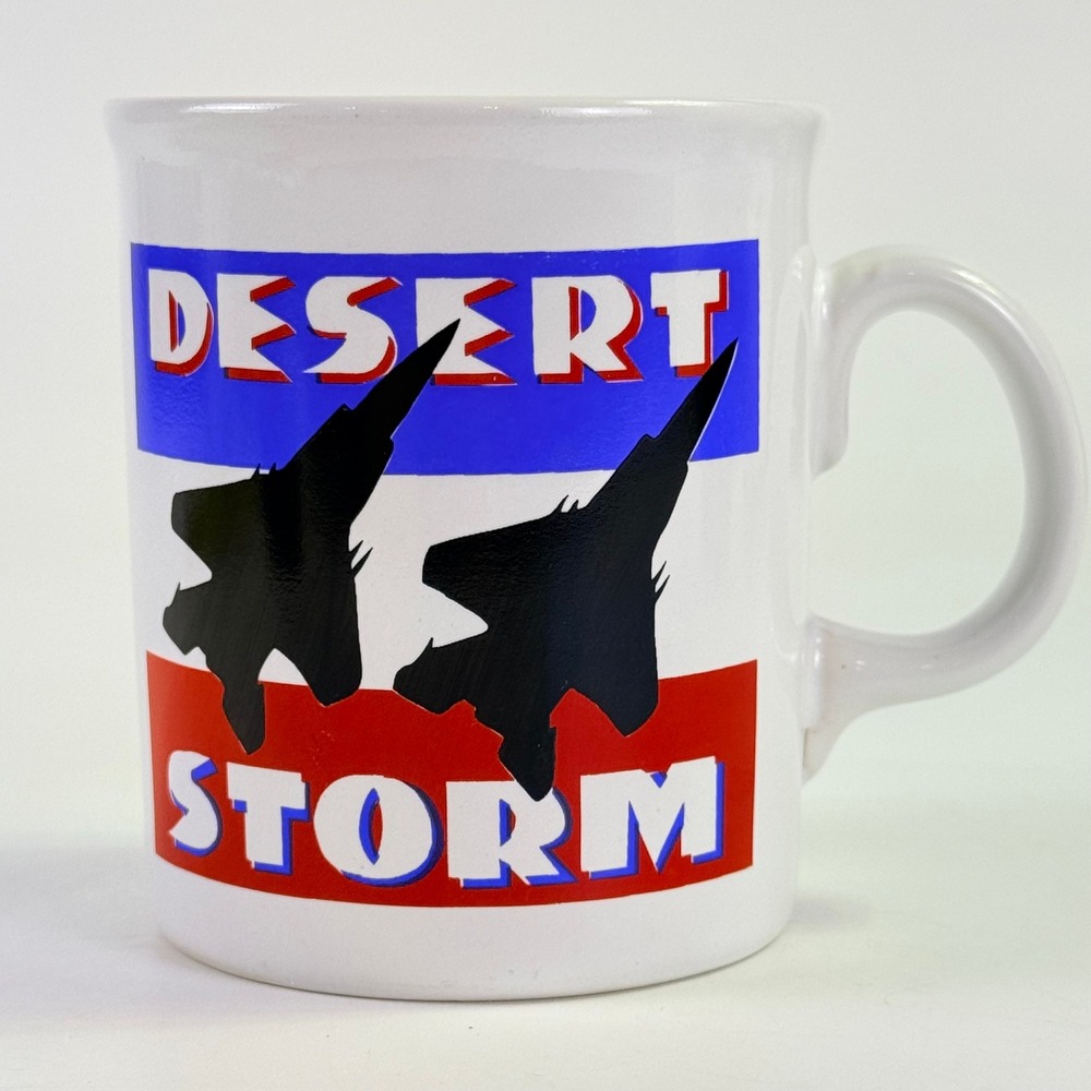 Desert Storm Coffee Mug Unisex OS White Excellent Military Fighter Jet